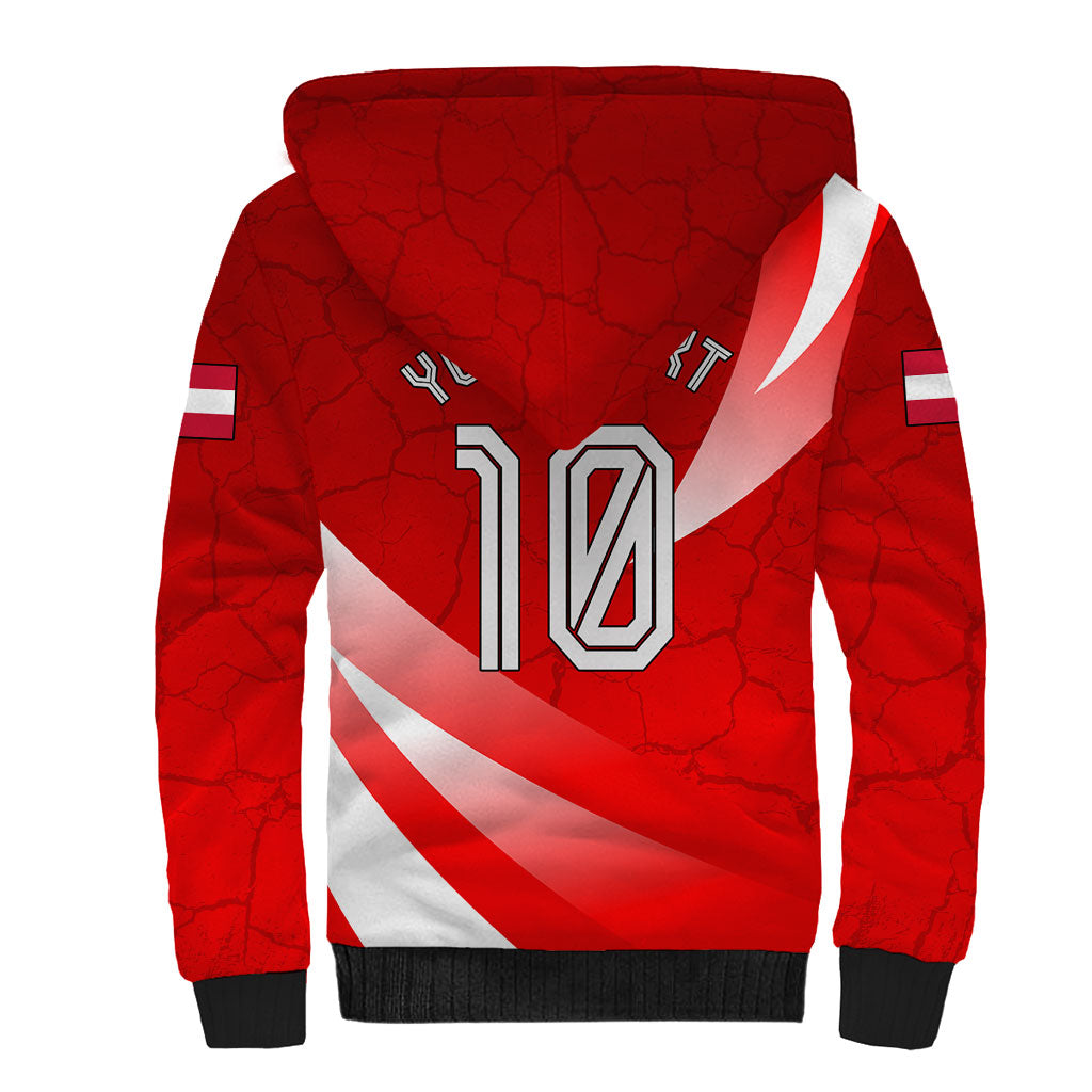 Personalized Austria Football Unsere Burschen Sherpa Hoodie Eagle Mascot Patriotic Wave Grunge