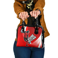Austria Football Unsere Burschen Shoulder Handbag Eagle Mascot Patriotic Wave Grunge