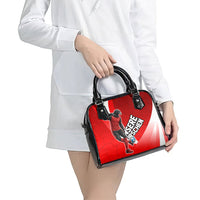 Austria Football Unsere Burschen Shoulder Handbag Eagle Mascot Patriotic Wave Grunge