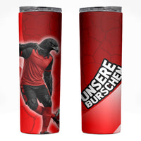 Austria Football Unsere Burschen Skinny Tumbler Eagle Mascot Patriotic Wave Grunge