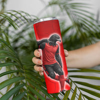 Austria Football Unsere Burschen Skinny Tumbler Eagle Mascot Patriotic Wave Grunge