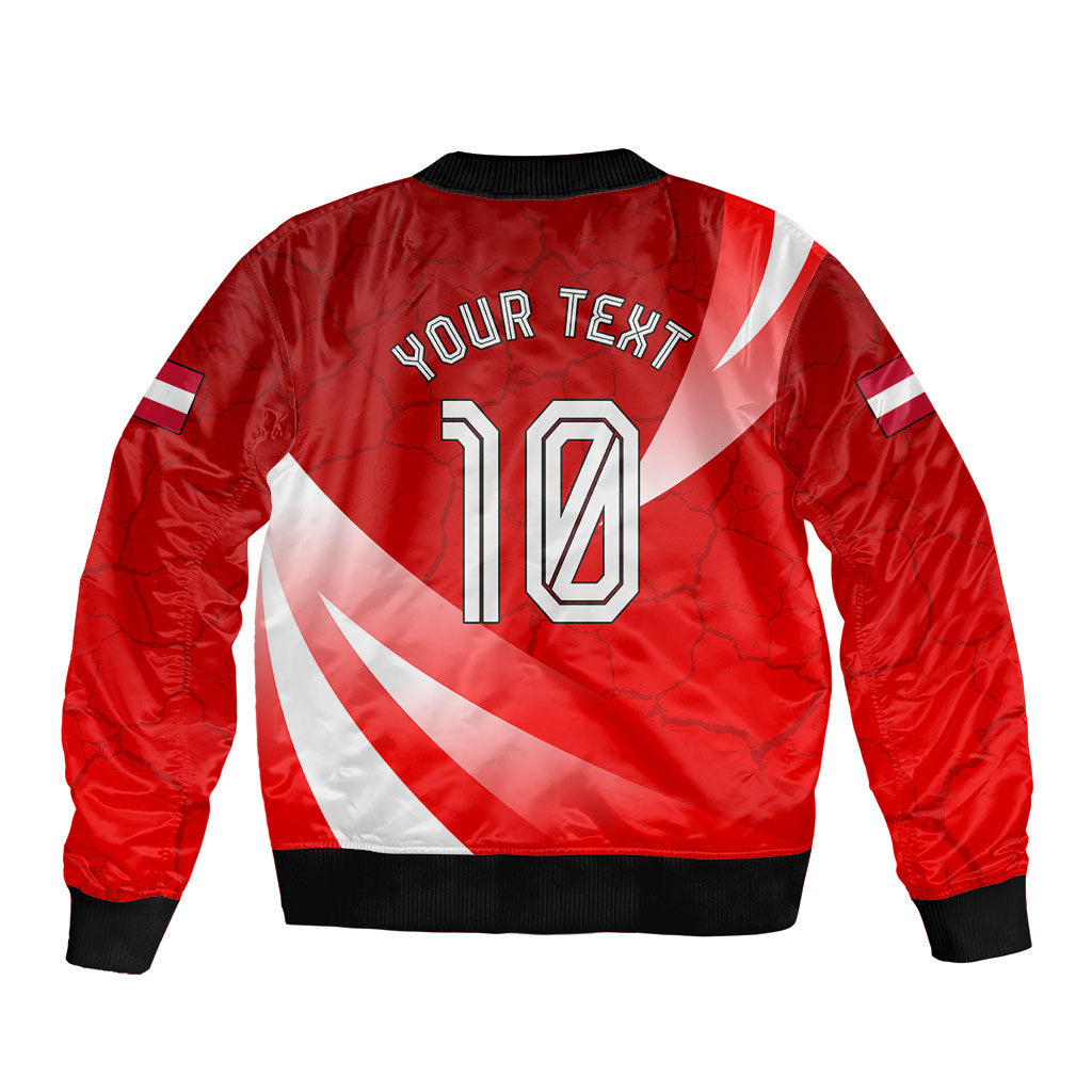 Personalized Austria Football Unsere Burschen Sleeve Zip Bomber Jacket Eagle Mascot Patriotic Wave Grunge