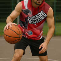 Personalized Austria Football Unsere Burschen Sleeveless Hoodie Eagle Mascot Patriotic Wave Grunge