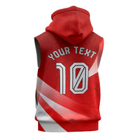Personalized Austria Football Unsere Burschen Sleeveless Zip Hoodie Eagle Mascot Patriotic Wave Grunge