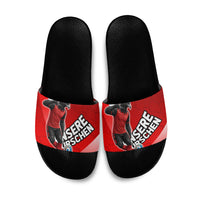 Austria Football Unsere Burschen Slide Sandals Eagle Mascot Patriotic Wave Grunge