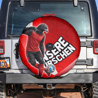 Austria Football Unsere Burschen Spare Tire Cover Eagle Mascot Patriotic Wave Grunge