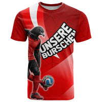 Personalized Austria Football Unsere Burschen T Shirt Eagle Mascot Patriotic Wave Grunge