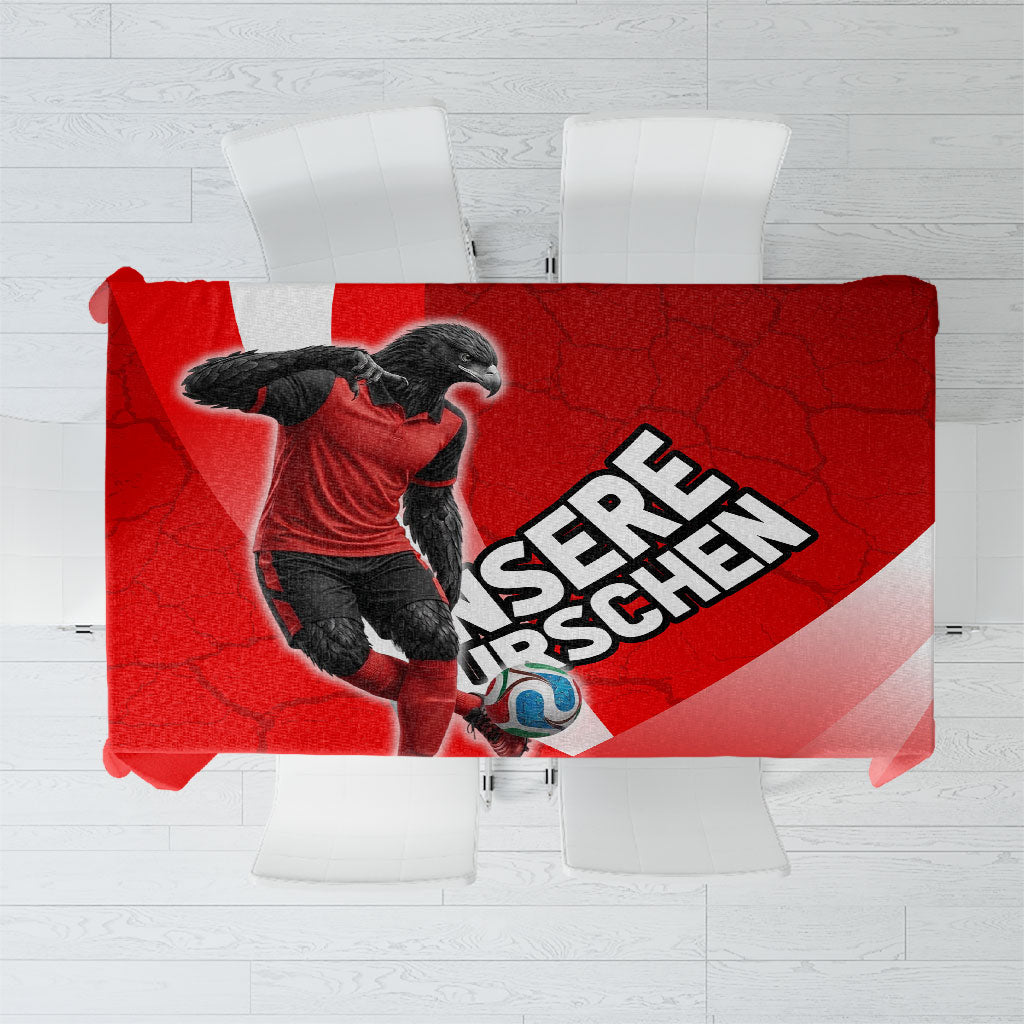 Austria Football Unsere Burschen Tablecloth Eagle Mascot Patriotic Wave Grunge