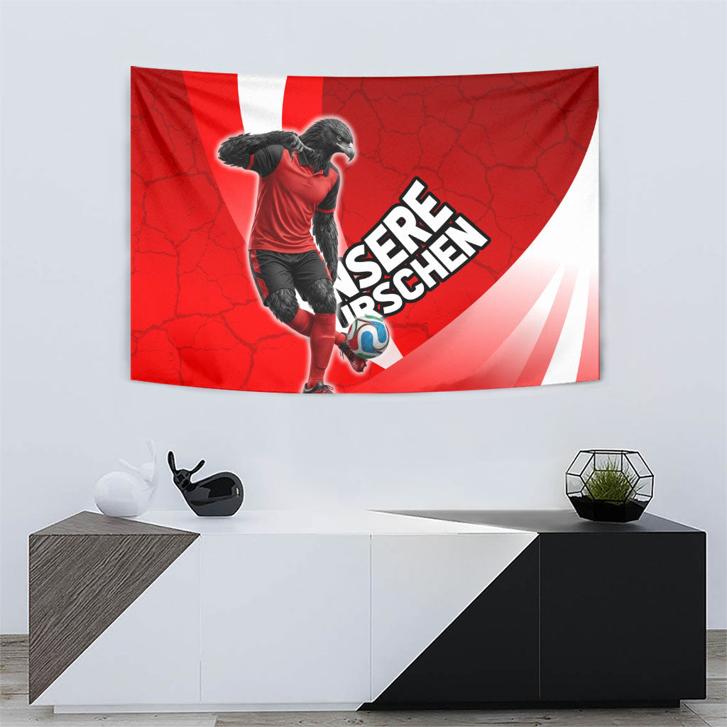 Austria Football Unsere Burschen Tapestry Eagle Mascot Patriotic Wave Grunge