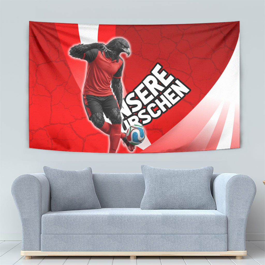 Austria Football Unsere Burschen Tapestry Eagle Mascot Patriotic Wave Grunge