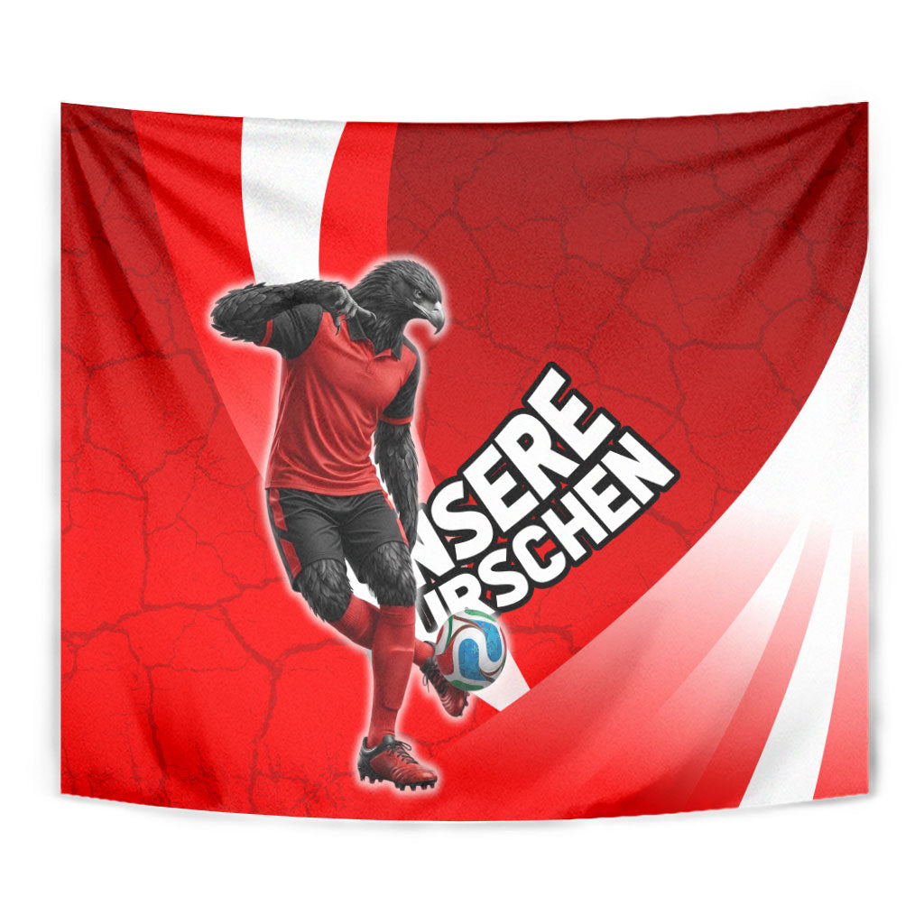 Austria Football Unsere Burschen Tapestry Eagle Mascot Patriotic Wave Grunge