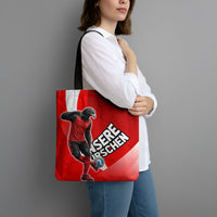 Austria Football Unsere Burschen Tote Bag Eagle Mascot Patriotic Wave Grunge