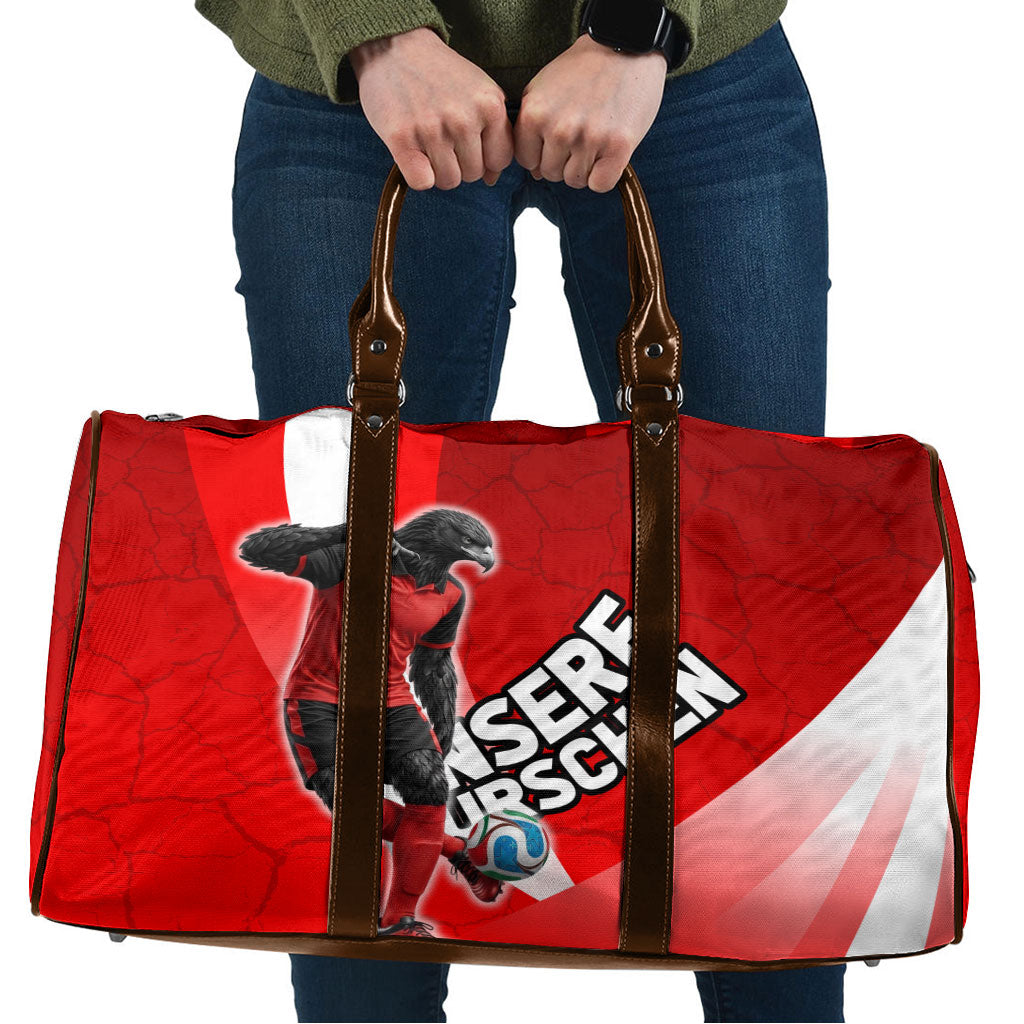 Austria Football Unsere Burschen Travel Bag Eagle Mascot Patriotic Wave Grunge