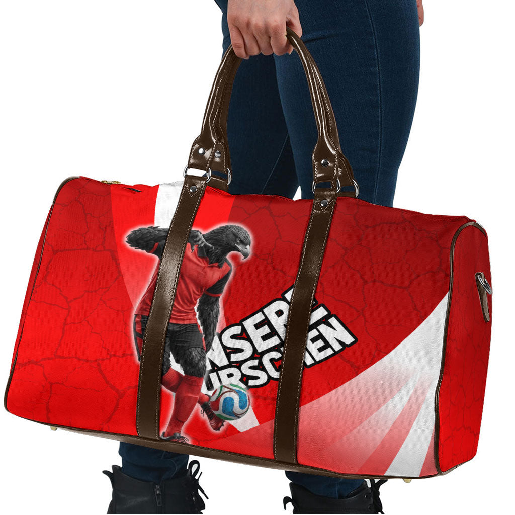 Austria Football Unsere Burschen Travel Bag Eagle Mascot Patriotic Wave Grunge
