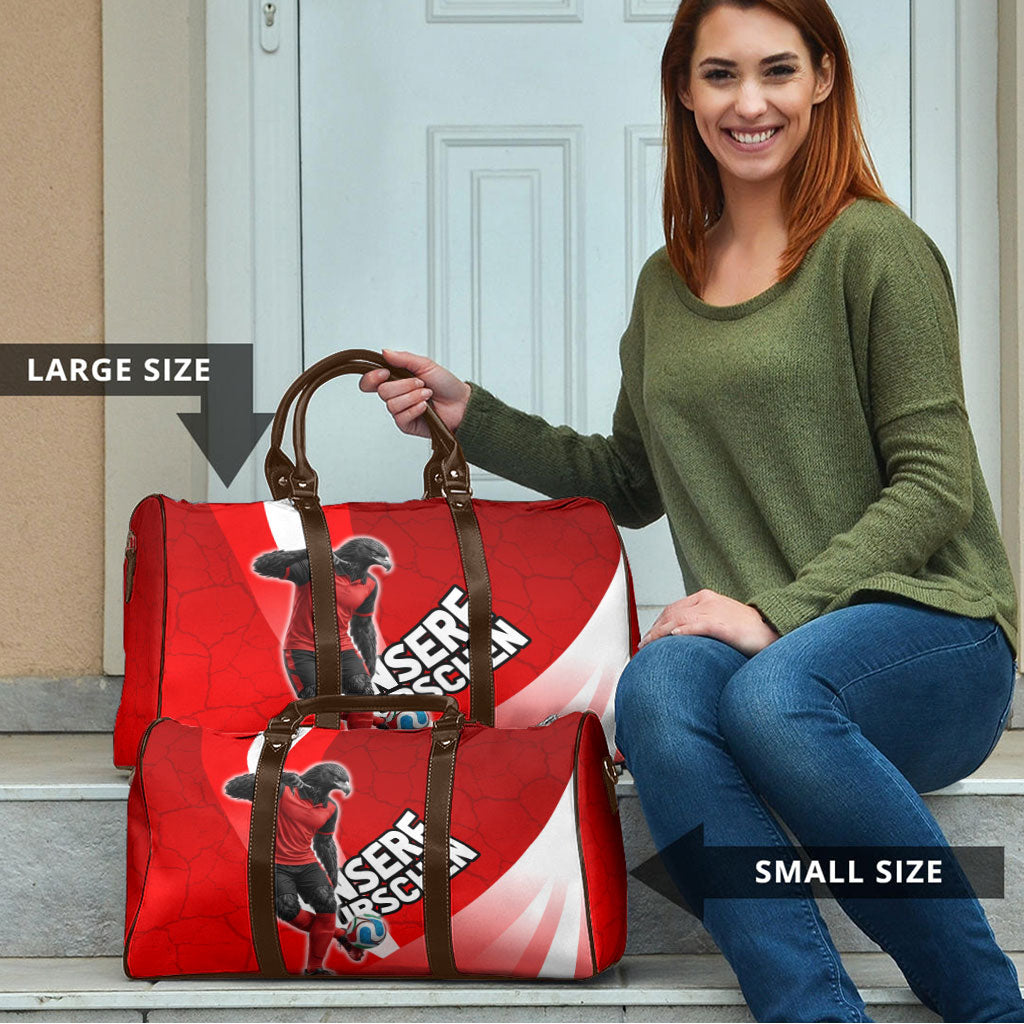 Austria Football Unsere Burschen Travel Bag Eagle Mascot Patriotic Wave Grunge