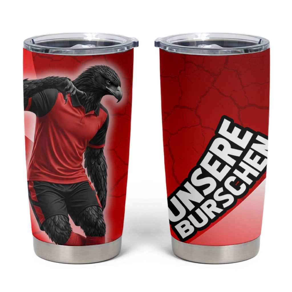 Austria Football Unsere Burschen Tumbler Cup Eagle Mascot Patriotic Wave Grunge