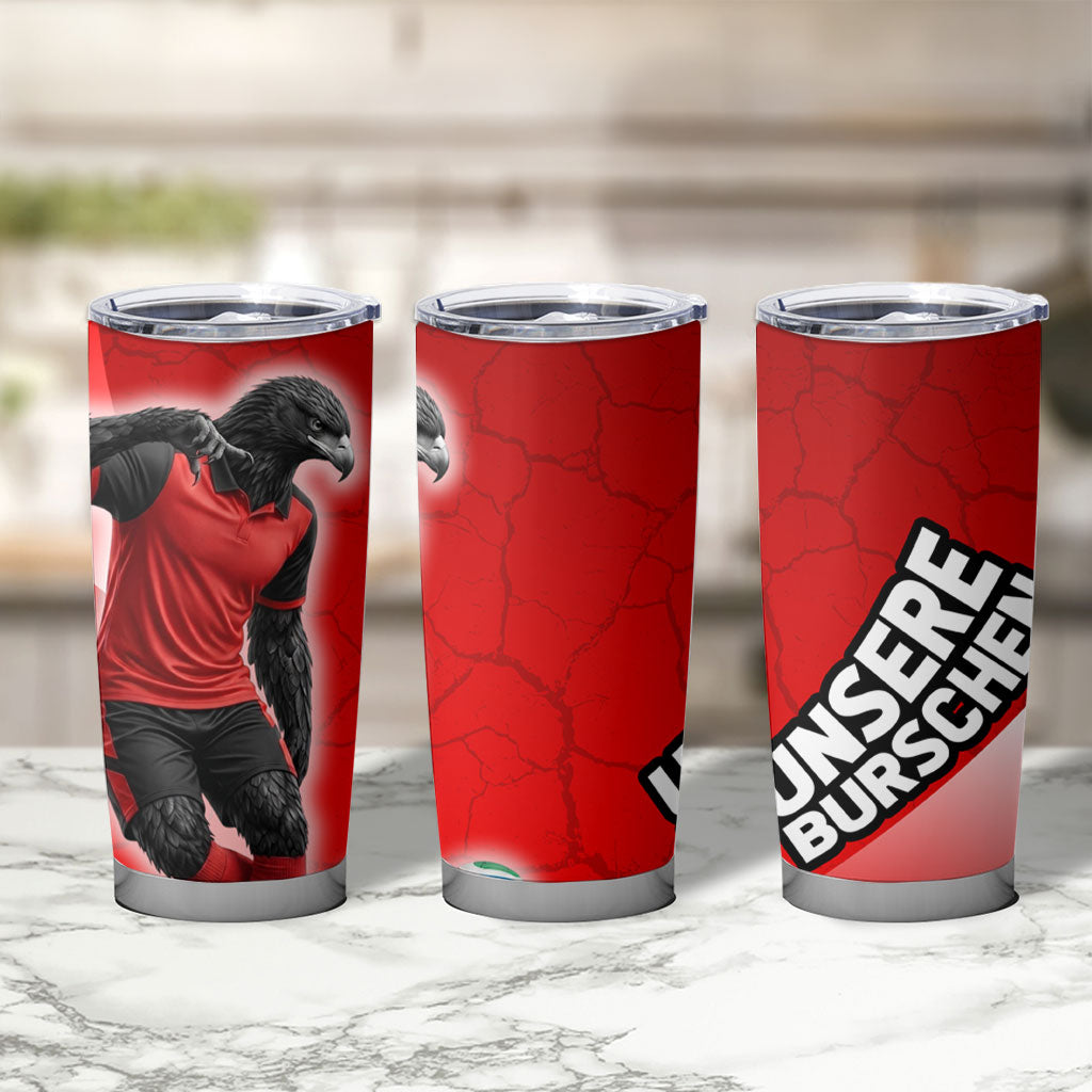Austria Football Unsere Burschen Tumbler Cup Eagle Mascot Patriotic Wave Grunge