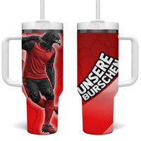 Austria Football Unsere Burschen Tumbler With Handle Eagle Mascot Patriotic Wave Grunge