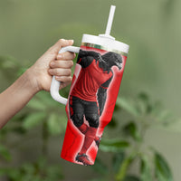 Austria Football Unsere Burschen Tumbler With Handle Eagle Mascot Patriotic Wave Grunge
