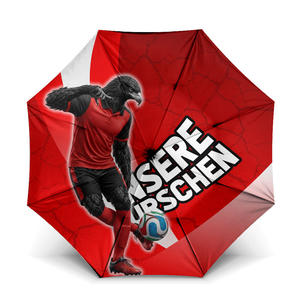 Austria Football Unsere Burschen Umbrella Eagle Mascot Patriotic Wave Grunge