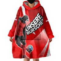 Personalized Austria Football Unsere Burschen Wearable Blanket Hoodie Eagle Mascot Patriotic Wave Grunge