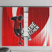 Austria Football Unsere Burschen Window Curtain Eagle Mascot Patriotic Wave Grunge