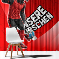 Austria Football Unsere Burschen Window Curtain Eagle Mascot Patriotic Wave Grunge