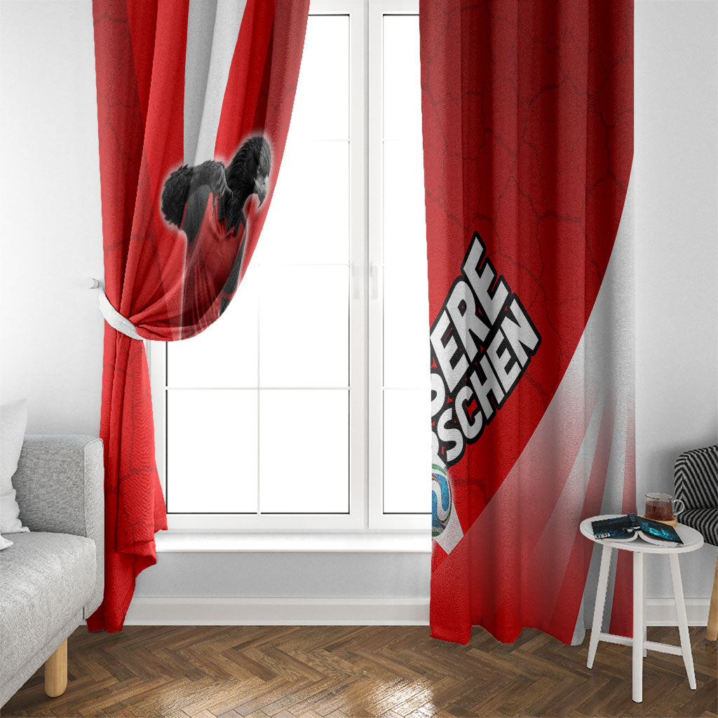 Austria Football Unsere Burschen Window Curtain Eagle Mascot Patriotic Wave Grunge