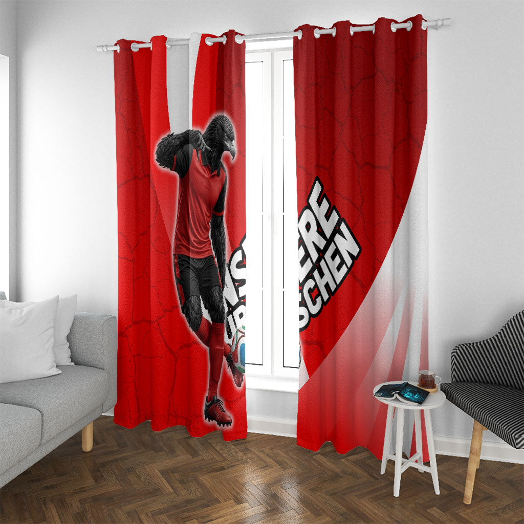 Austria Football Unsere Burschen Window Curtain Eagle Mascot Patriotic Wave Grunge