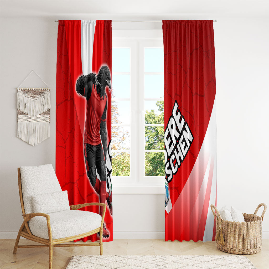 Austria Football Unsere Burschen Window Curtain Eagle Mascot Patriotic Wave Grunge
