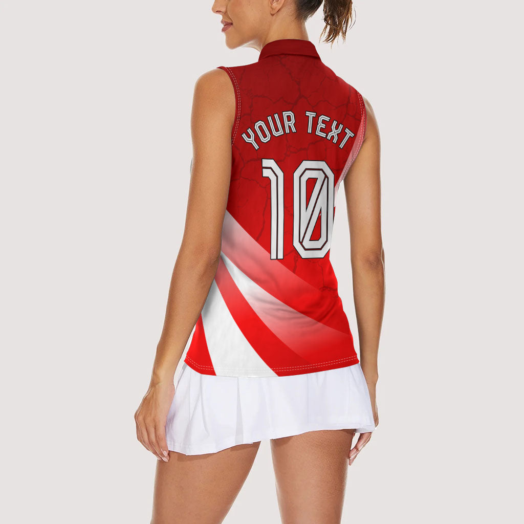 Personalized Austria Football Unsere Burschen Women Sleeveless Polo Shirt Eagle Mascot Patriotic Wave Grunge