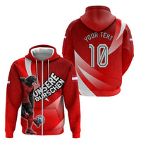 Personalized Austria Football Unsere Burschen Zip Hoodie Eagle Mascot Patriotic Wave Grunge