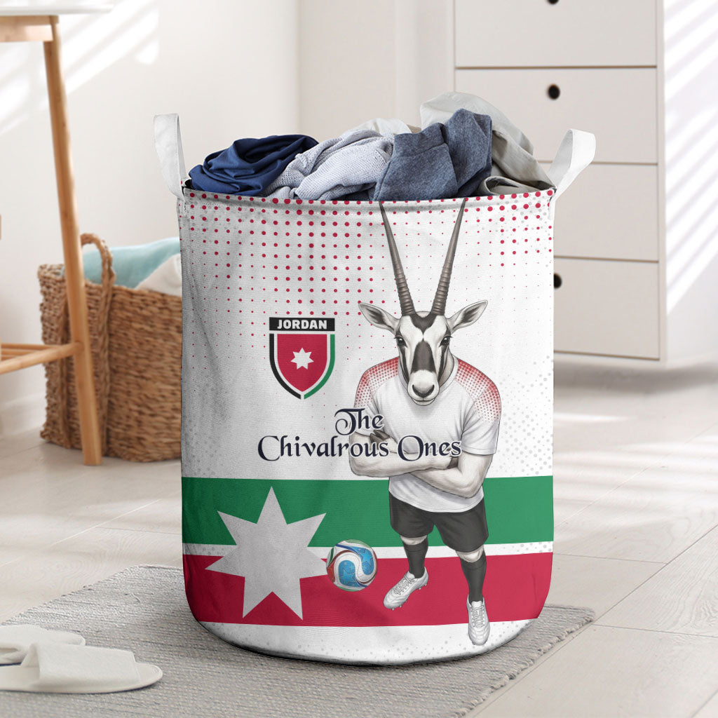 Jordan Football Laundry Basket The Chivalrous Ones Oryx Mascot Patriotic Halftone Dot
