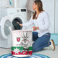 Jordan Football Laundry Basket The Chivalrous Ones Oryx Mascot Patriotic Halftone Dot