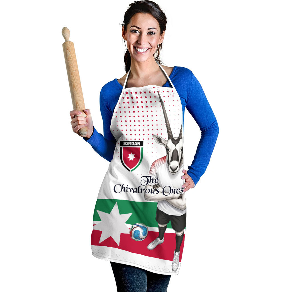 Jordan Football Apron The Chivalrous Ones Oryx Mascot Patriotic Halftone Dot