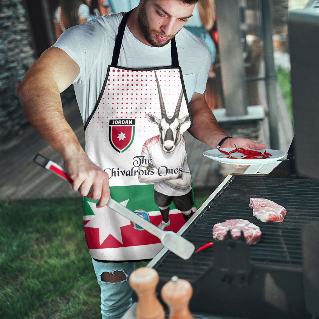 Jordan Football Apron The Chivalrous Ones Oryx Mascot Patriotic Halftone Dot