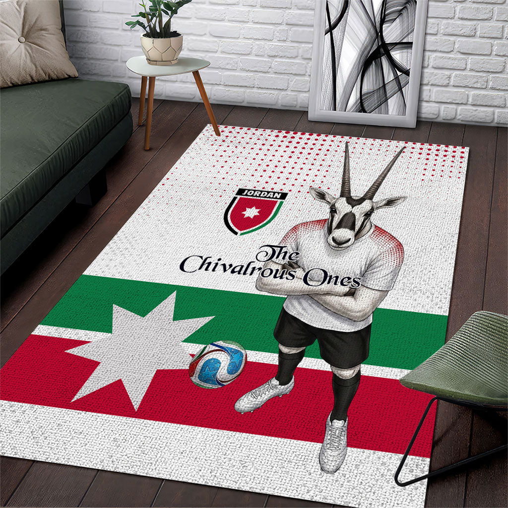 Jordan Football Area Rug The Chivalrous Ones Oryx Mascot Patriotic Halftone Dot