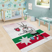 Jordan Football Area Rug The Chivalrous Ones Oryx Mascot Patriotic Halftone Dot