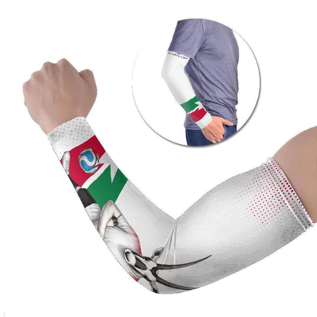Jordan Football Arm Sleeves The Chivalrous Ones Oryx Mascot Patriotic Halftone Dot