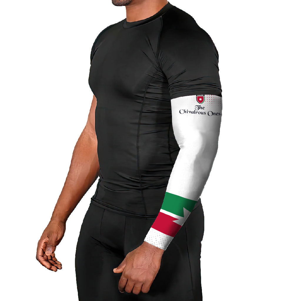 Jordan Football Arm Sleeves The Chivalrous Ones Oryx Mascot Patriotic Halftone Dot