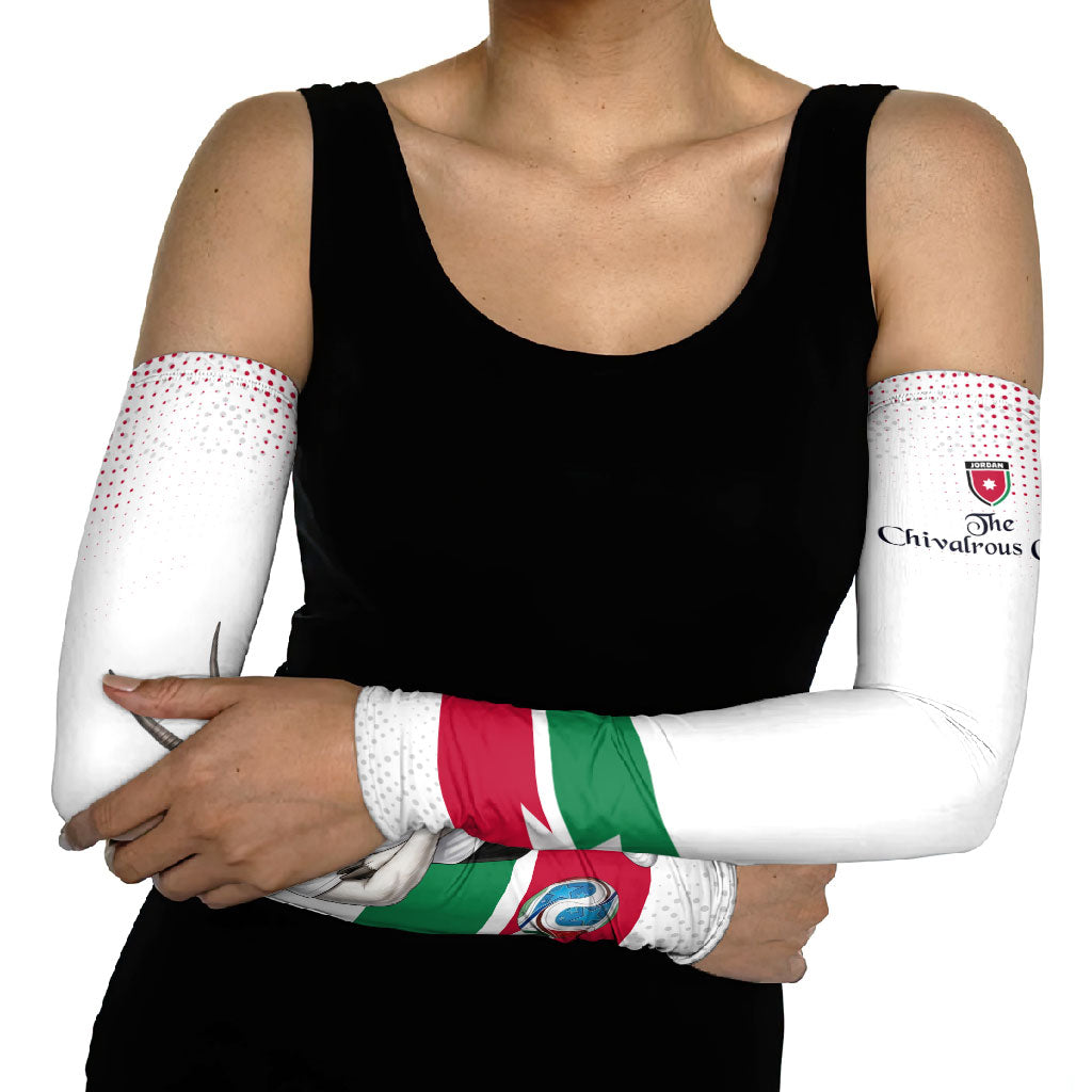 Jordan Football Arm Sleeves The Chivalrous Ones Oryx Mascot Patriotic Halftone Dot