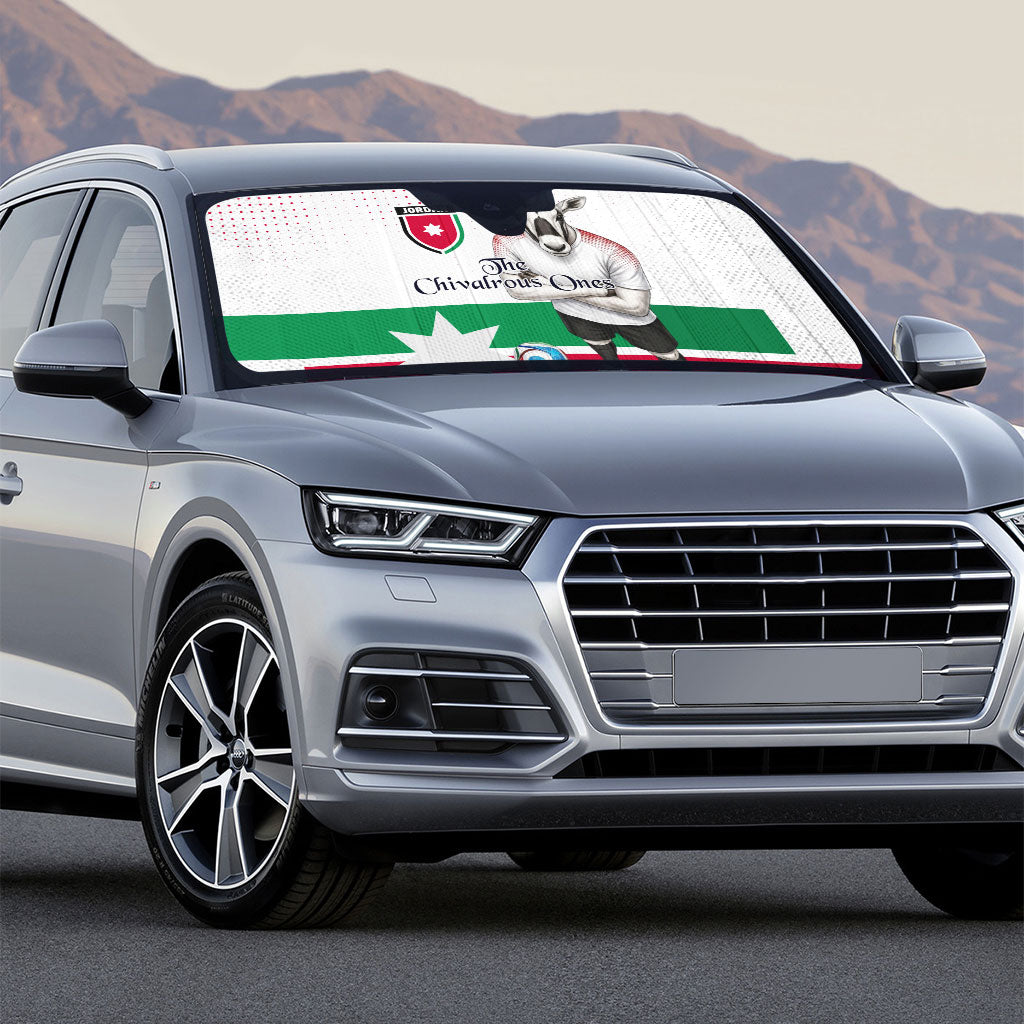 Jordan Football Auto Sun Shade The Chivalrous Ones Oryx Mascot Patriotic Halftone Dot