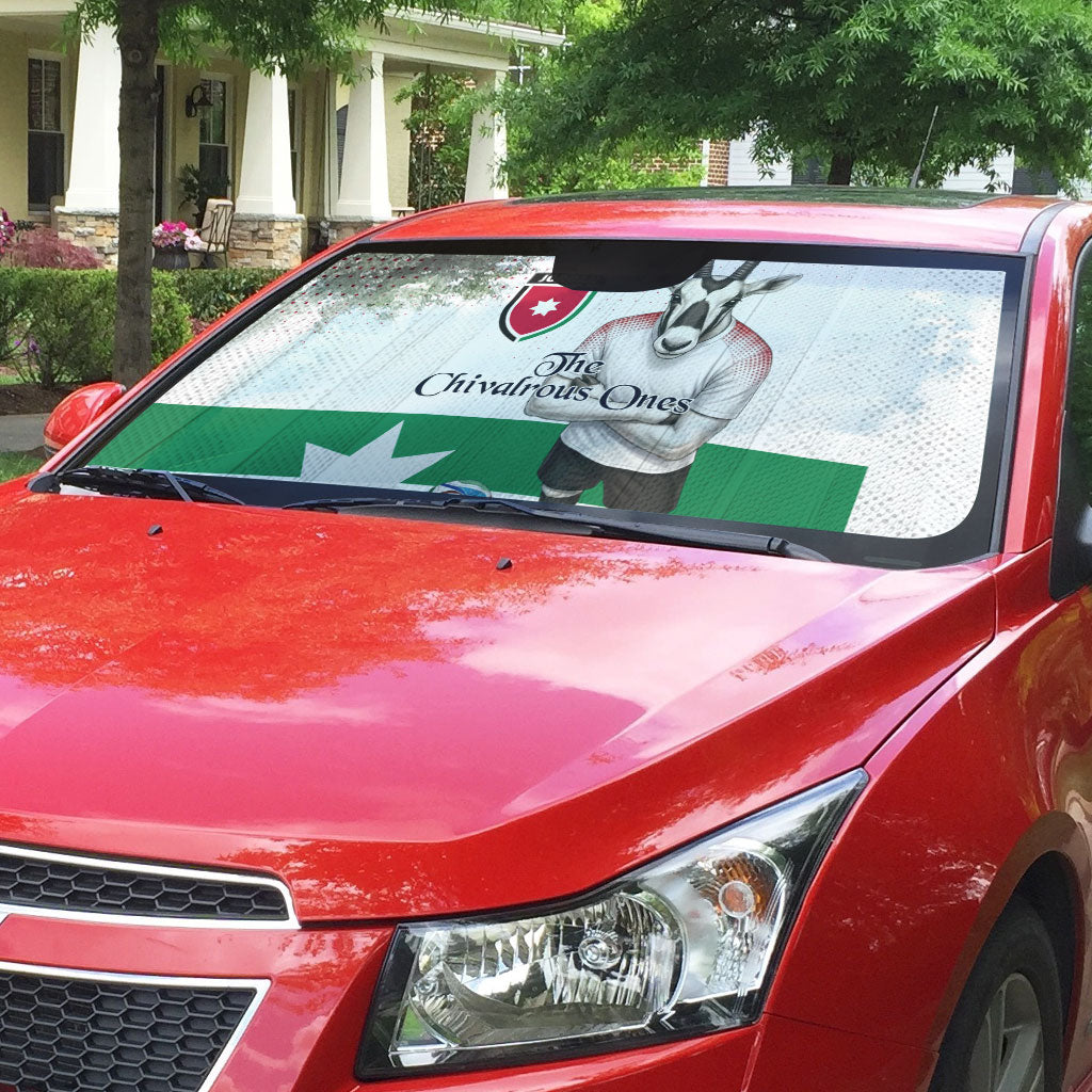 Jordan Football Auto Sun Shade The Chivalrous Ones Oryx Mascot Patriotic Halftone Dot