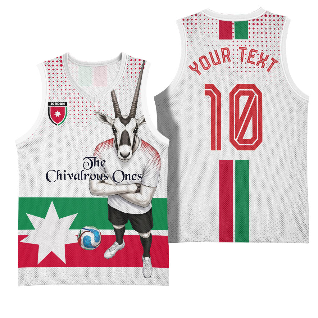 Personalized Jordan Football Basketball Jersey The Chivalrous Ones Oryx Mascot Patriotic Halftone Dot