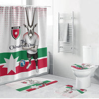 Jordan Football Bathroom Set The Chivalrous Ones Oryx Mascot Patriotic Halftone Dot