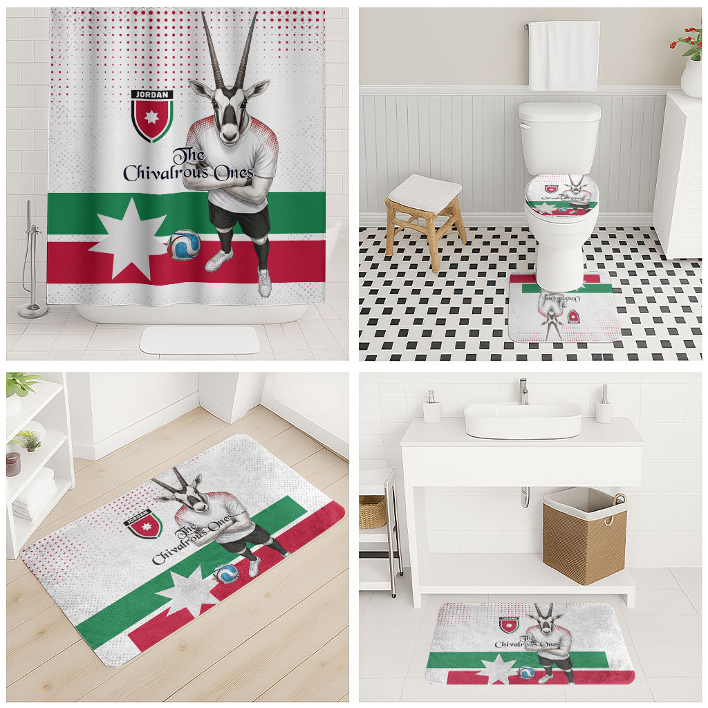 Jordan Football Bathroom Set The Chivalrous Ones Oryx Mascot Patriotic Halftone Dot