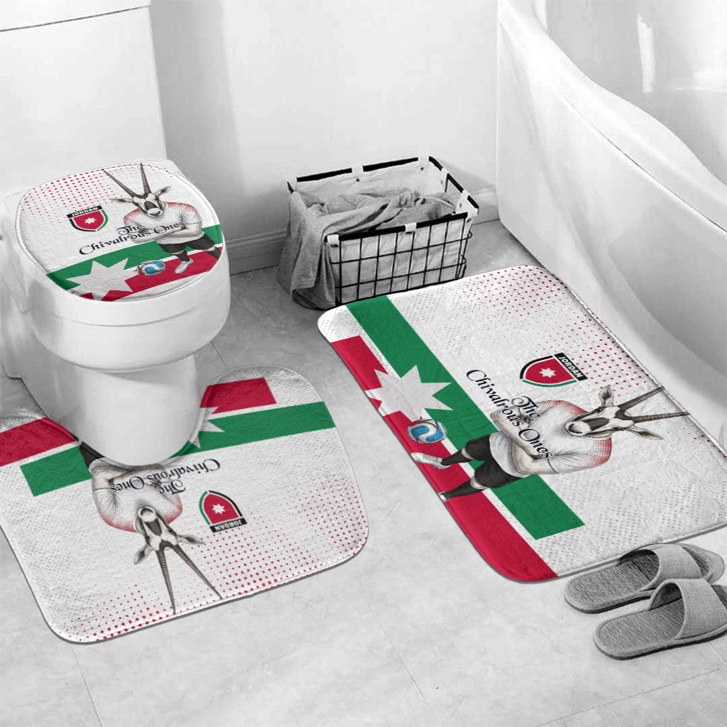 Jordan Football Bathroom Set The Chivalrous Ones Oryx Mascot Patriotic Halftone Dot