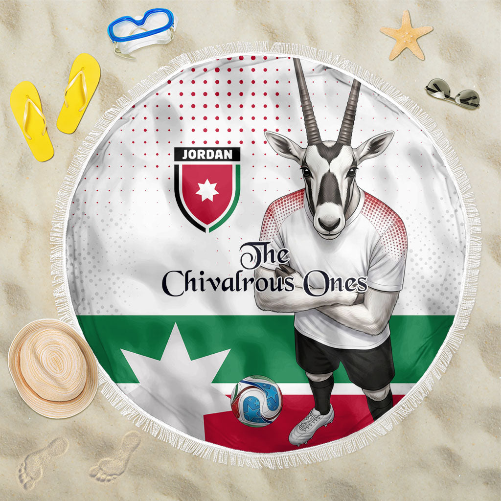 Jordan Football Beach Blanket The Chivalrous Ones Oryx Mascot Patriotic Halftone Dot