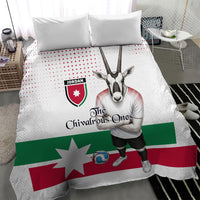 Jordan Football Bedding Set The Chivalrous Ones Oryx Mascot Patriotic Halftone Dot