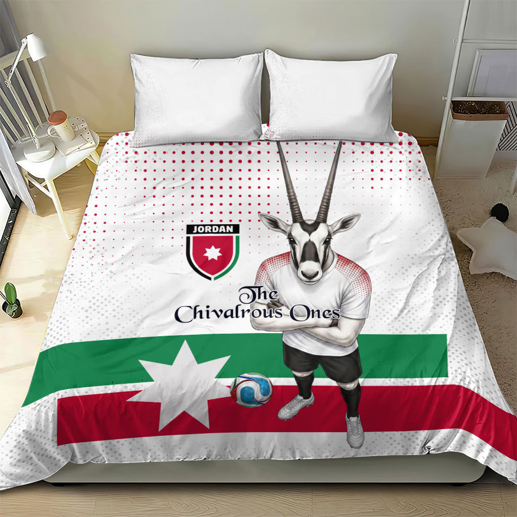 Jordan Football Bedding Set The Chivalrous Ones Oryx Mascot Patriotic Halftone Dot